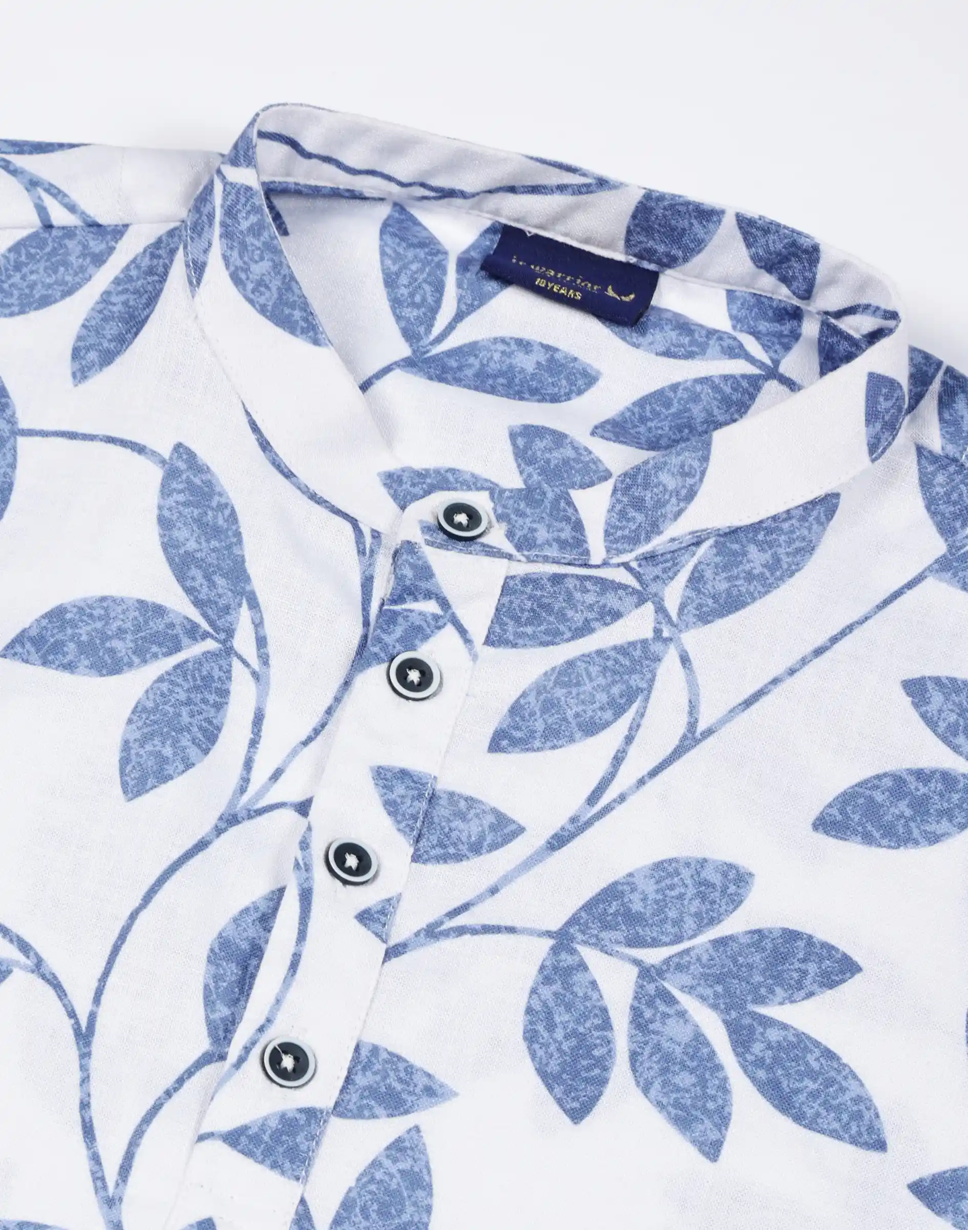 Warrior Boys Leaf Print Cotton Urban Kurta (1)