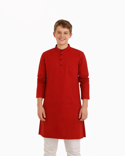 Warrior Classic Red Kids Festive Kurta