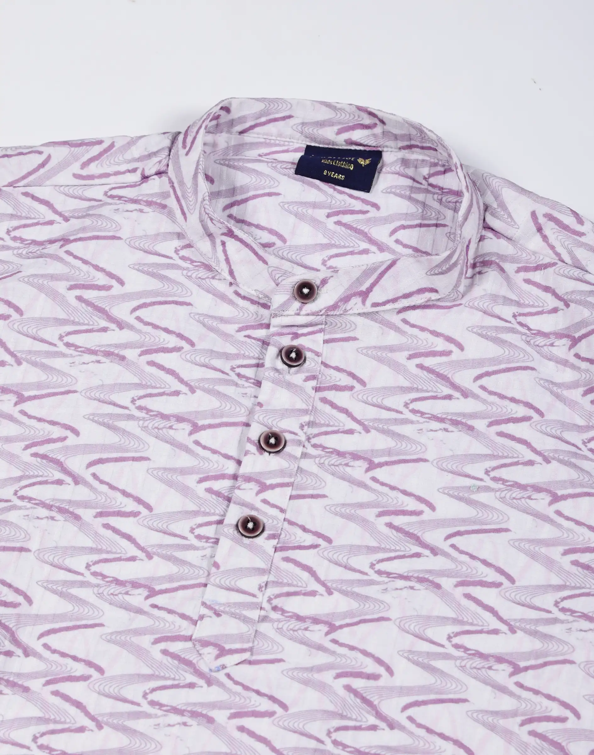 Warrior Cotton Kids Lilac Wave Printed Kurta (1)