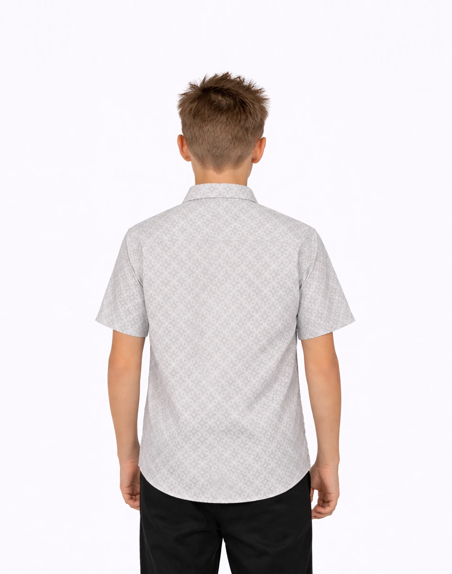 Warrior Ivory Geometric Print Half Sleeve Shirt (2)