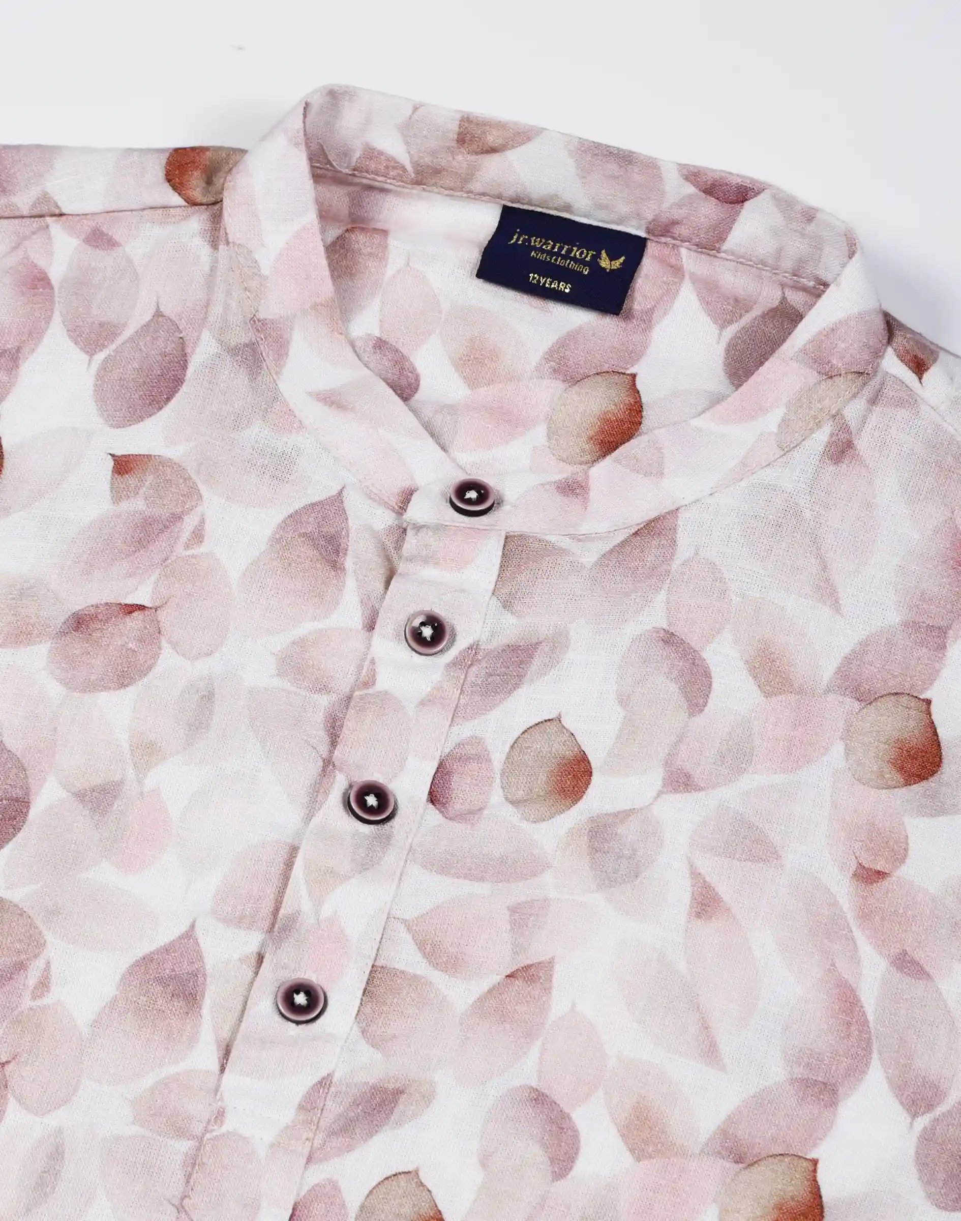 Warrior Kids Blush Leafscape Printed Kurta (1)