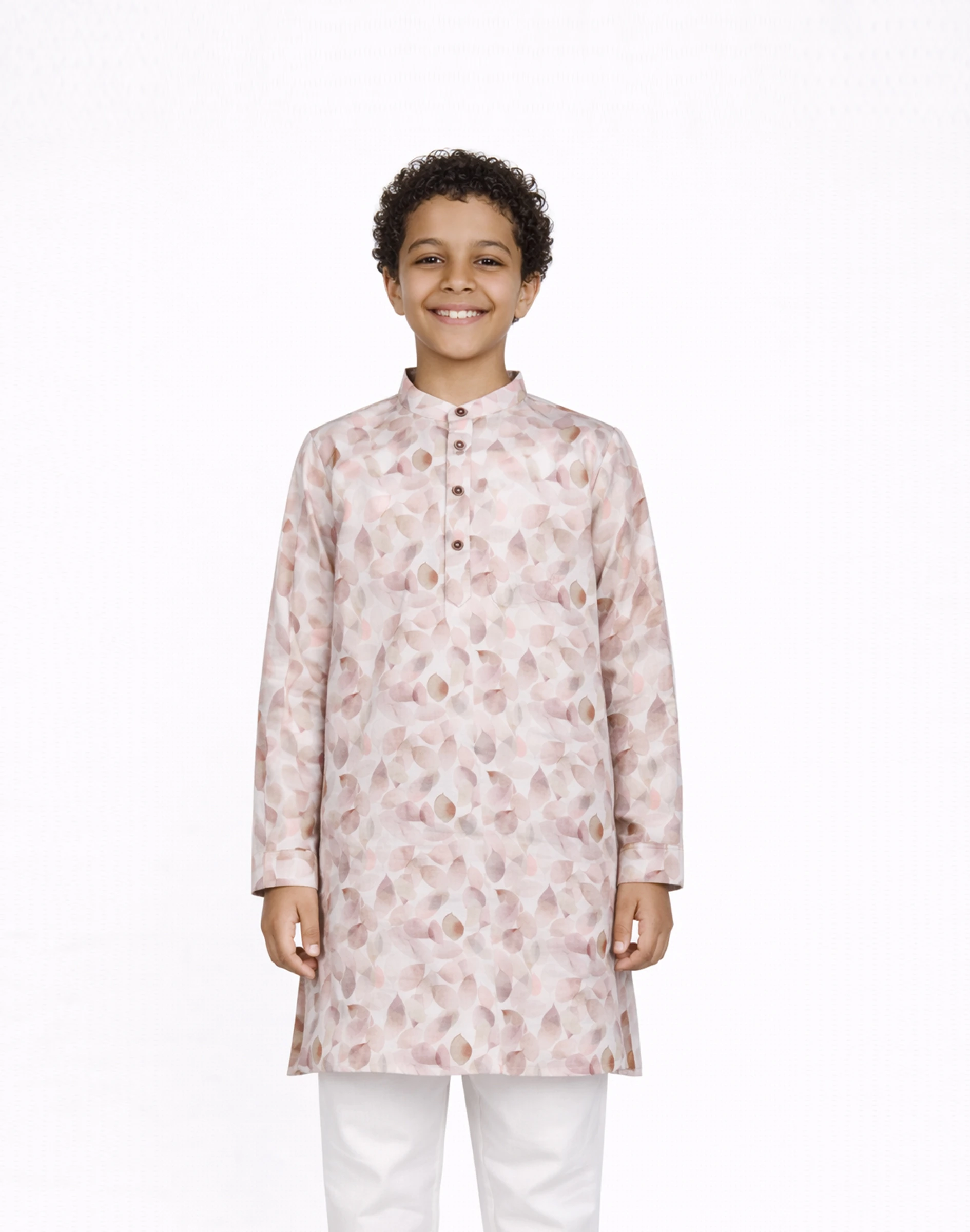 Warrior Kids Blush Leafscape Printed Kurta (3)