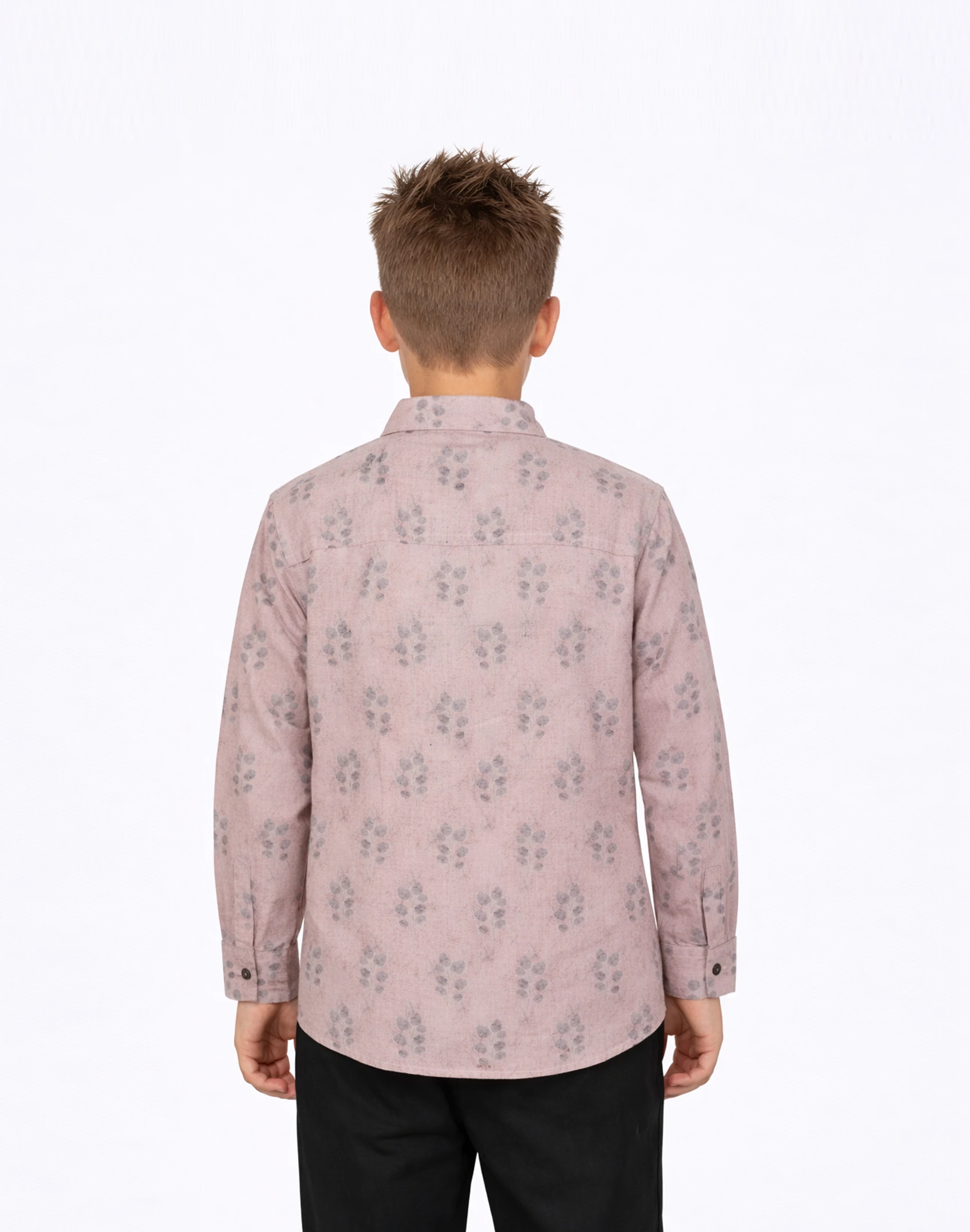 Warrior Kids Blush Printed Mandarin Cotton Kurta (3)