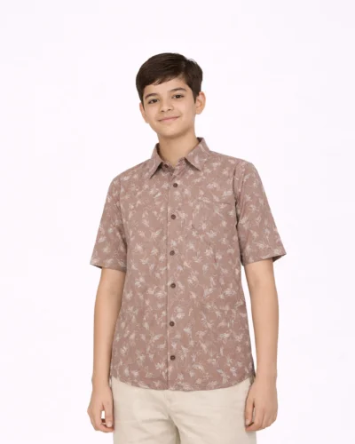 Warrior Kids Dusty Rose Floral Printed Shirt