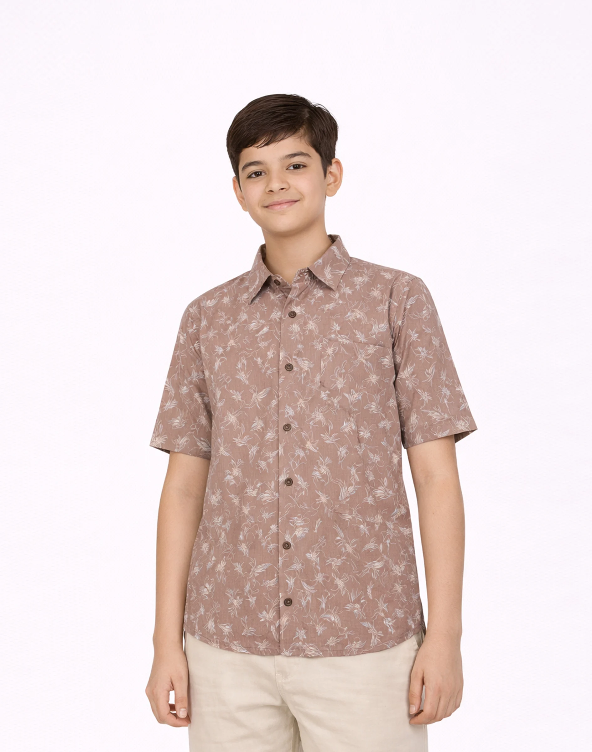 Warrior Kids Dusty Rose Floral Printed Shirt (1)