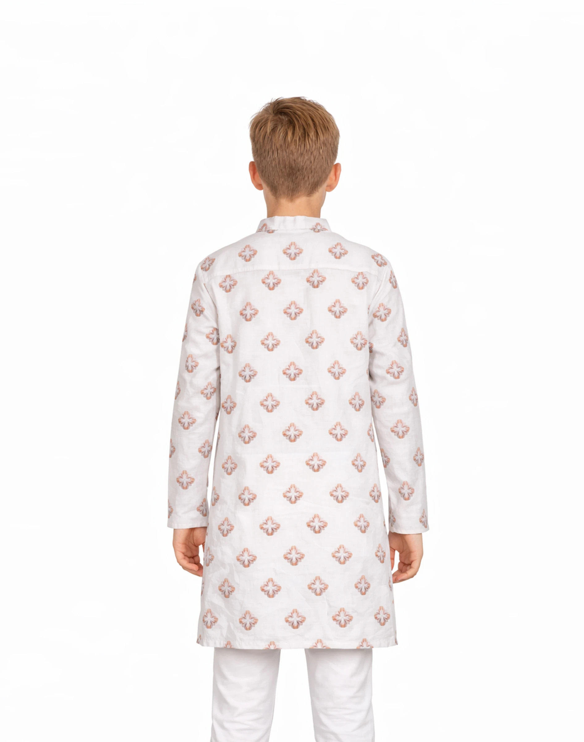 Warrior Kids Ivory Blossom Printed Short Kurta (2)