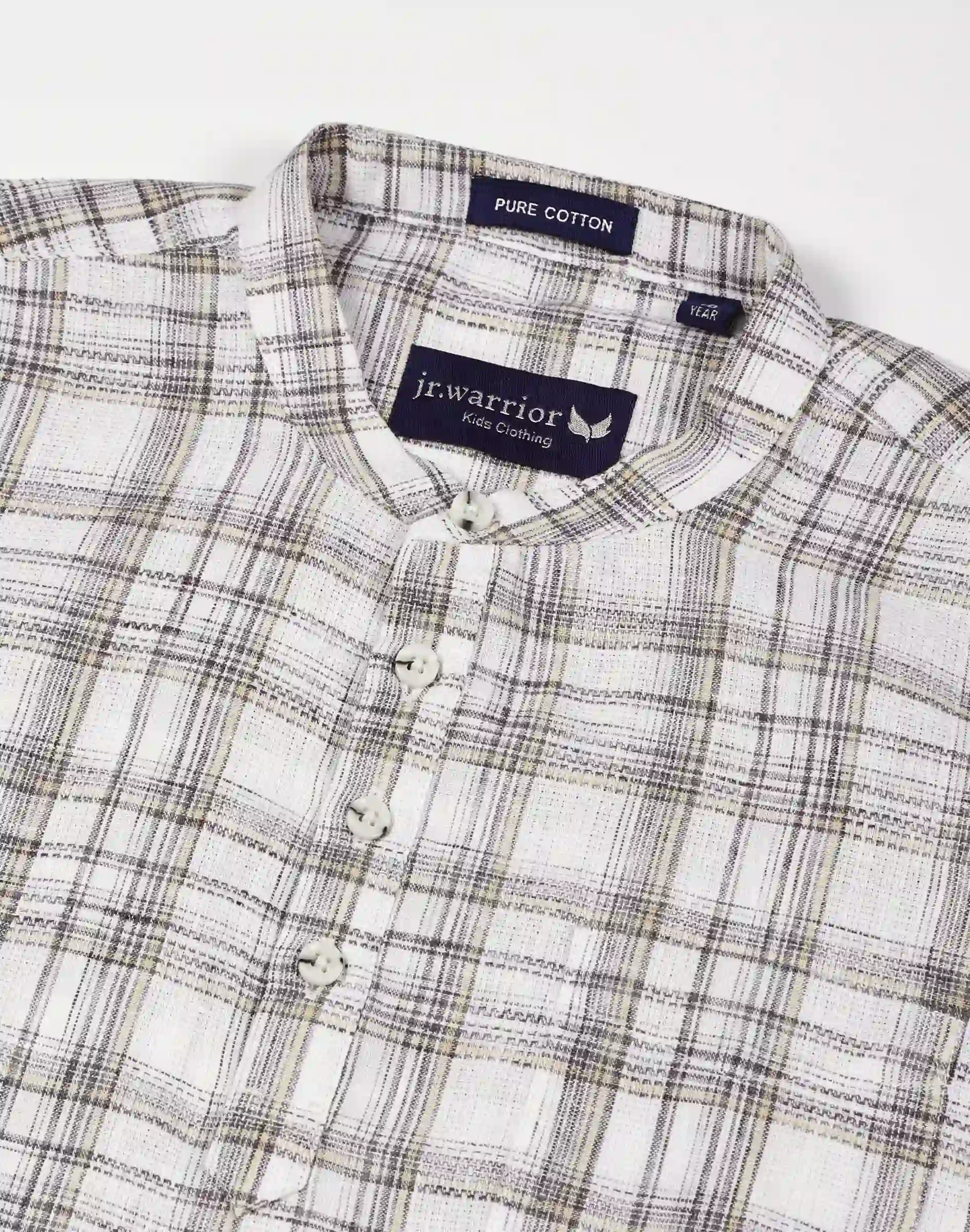 Warrior Kids Ivory Check Classic Urban Kurta (1)