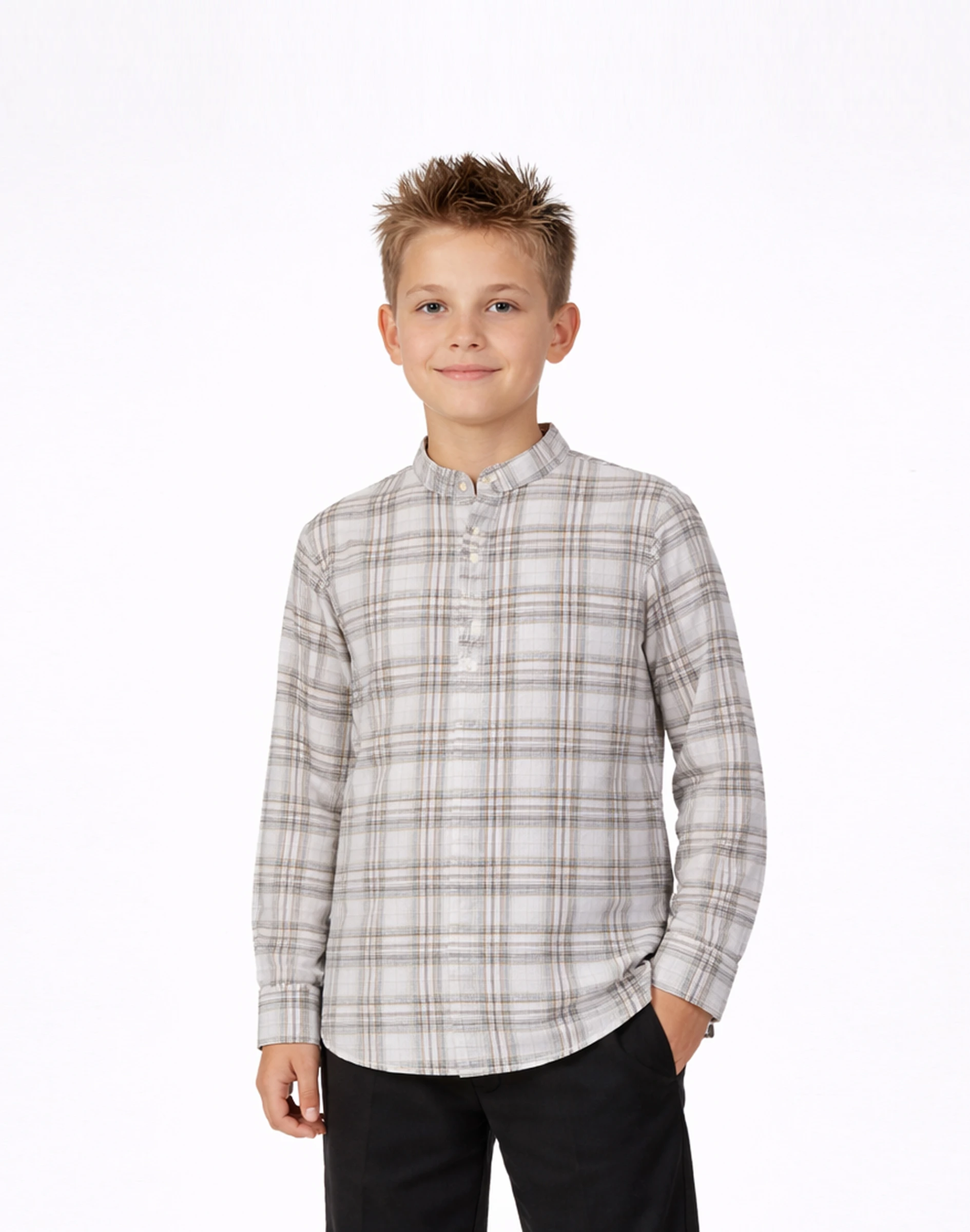 Warrior Kids Ivory Check Classic Urban Kurta (3)