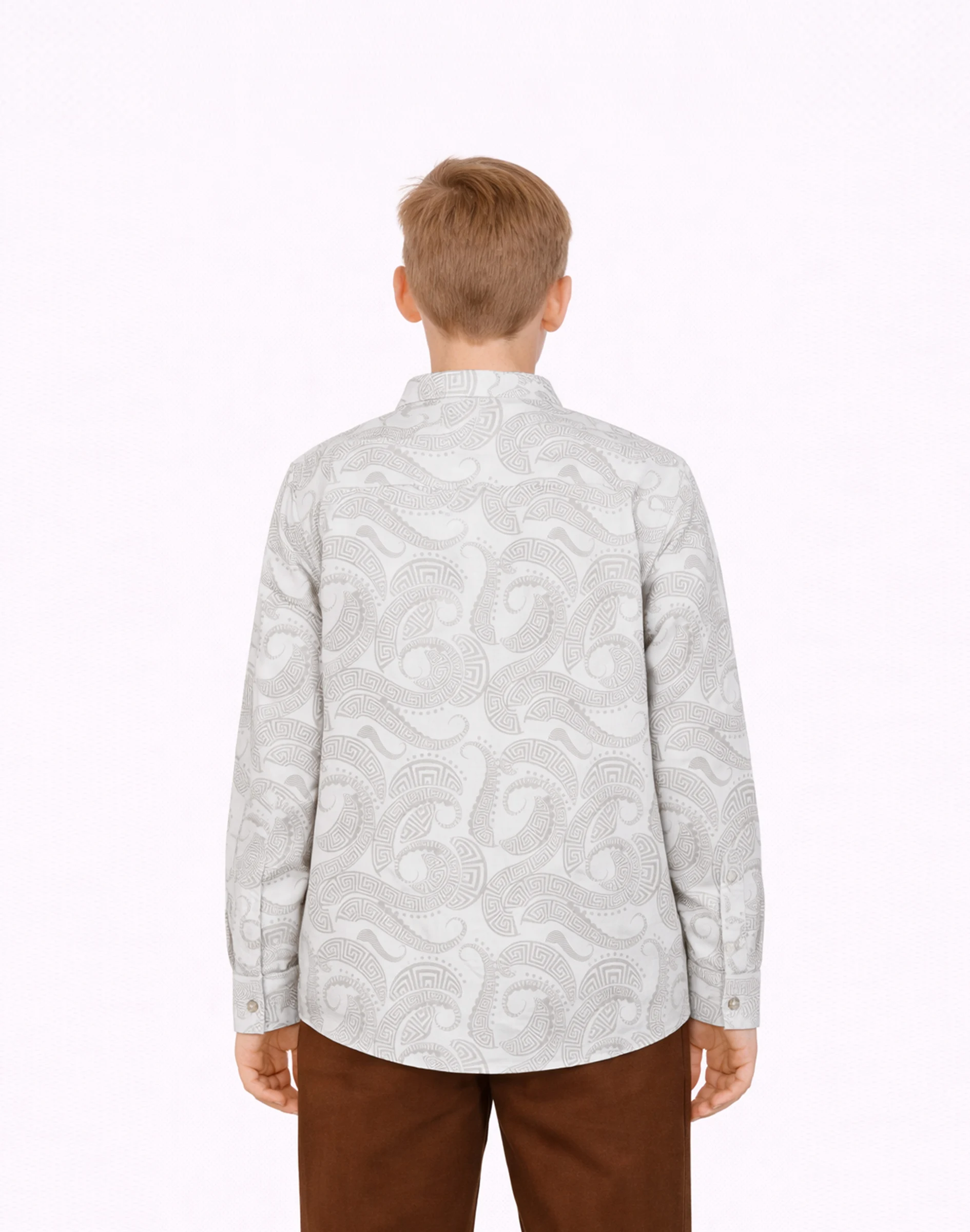 Warrior Kids Ivory Maze Print Urban Kurta (2)