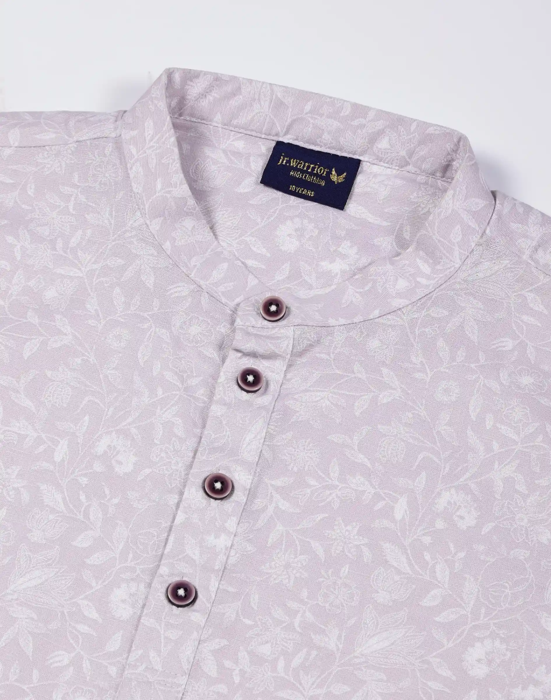 Warrior Kids Lavender Bloom Printed Cotton Kurta (1)