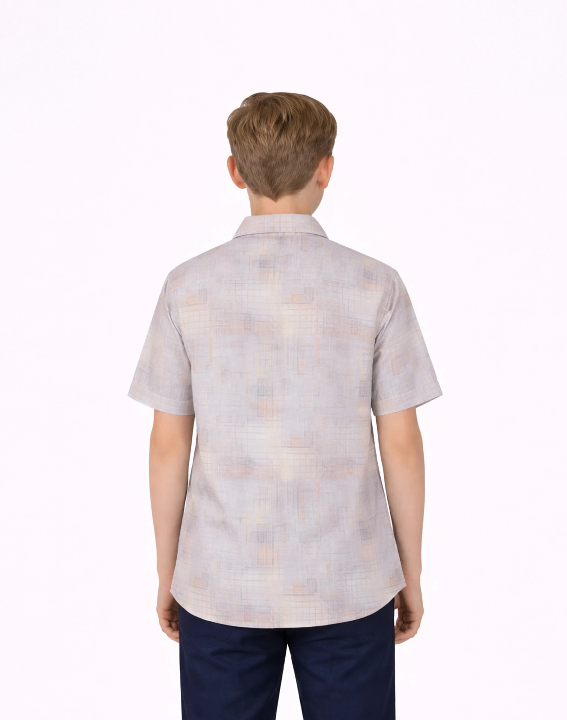 Warrior Kids Mist Check Casual Half Shirt (2)