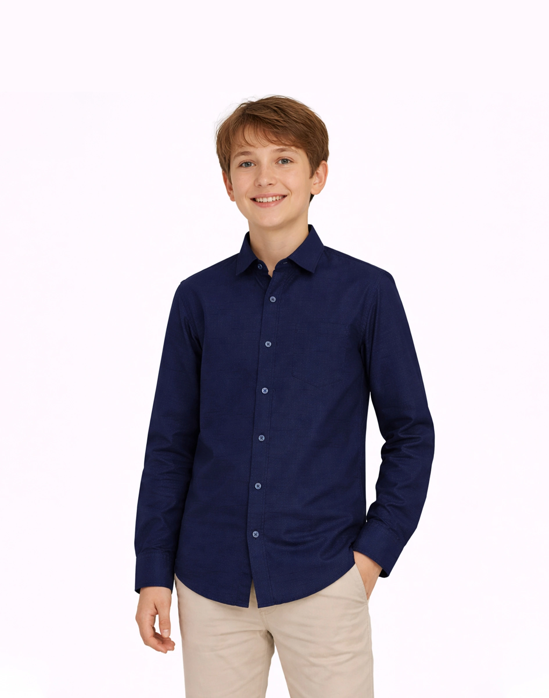 Warrior Kids Navy Blue Classic Full Sleeve Shirt (1)