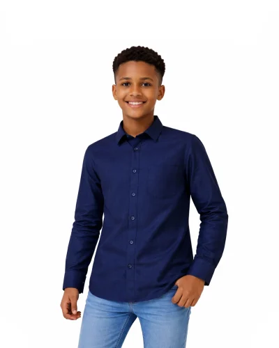 Warrior Kids Navy Blue Silk Shirt