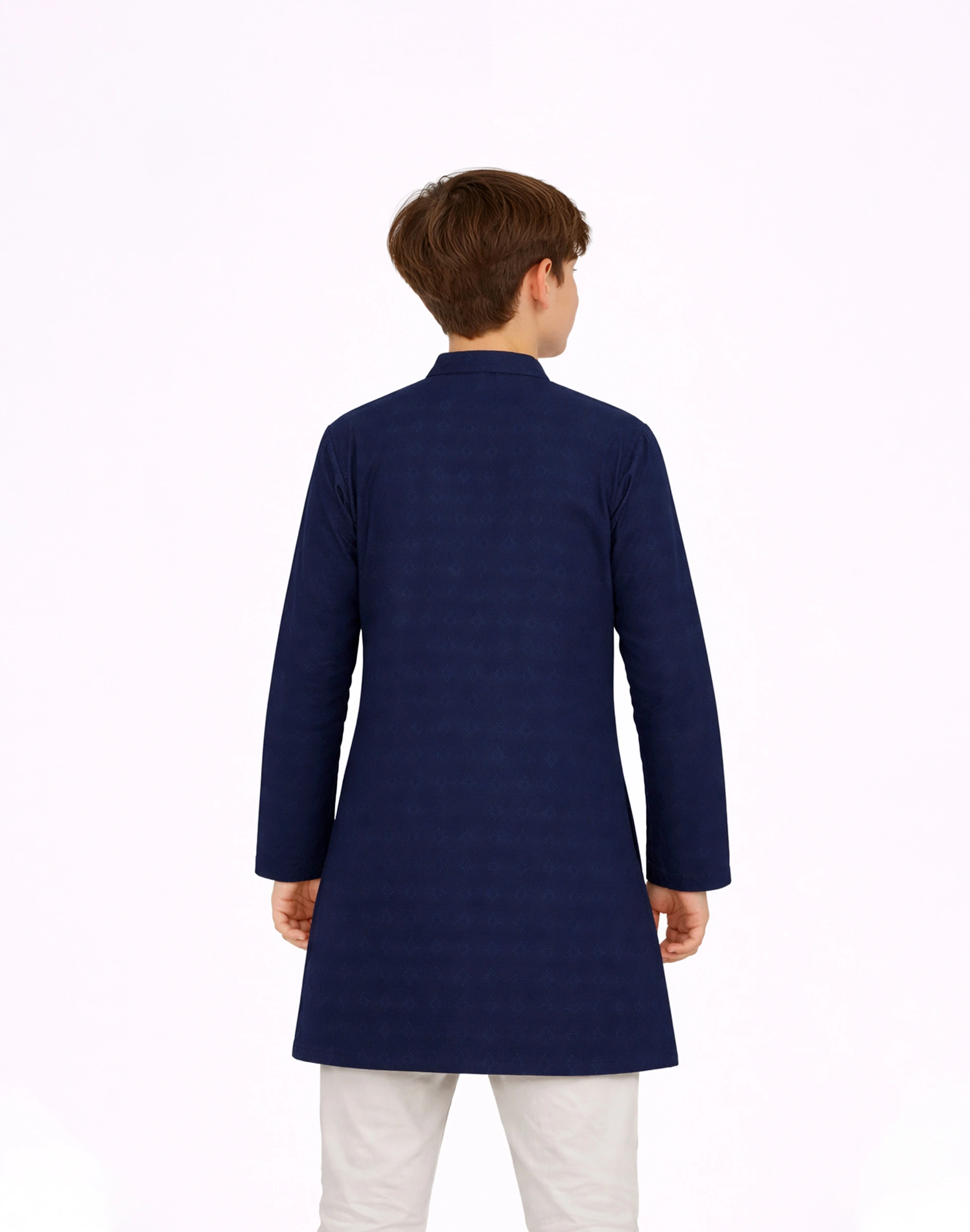 Warrior Kids Navy Blue Textured Festive Kurta (2)