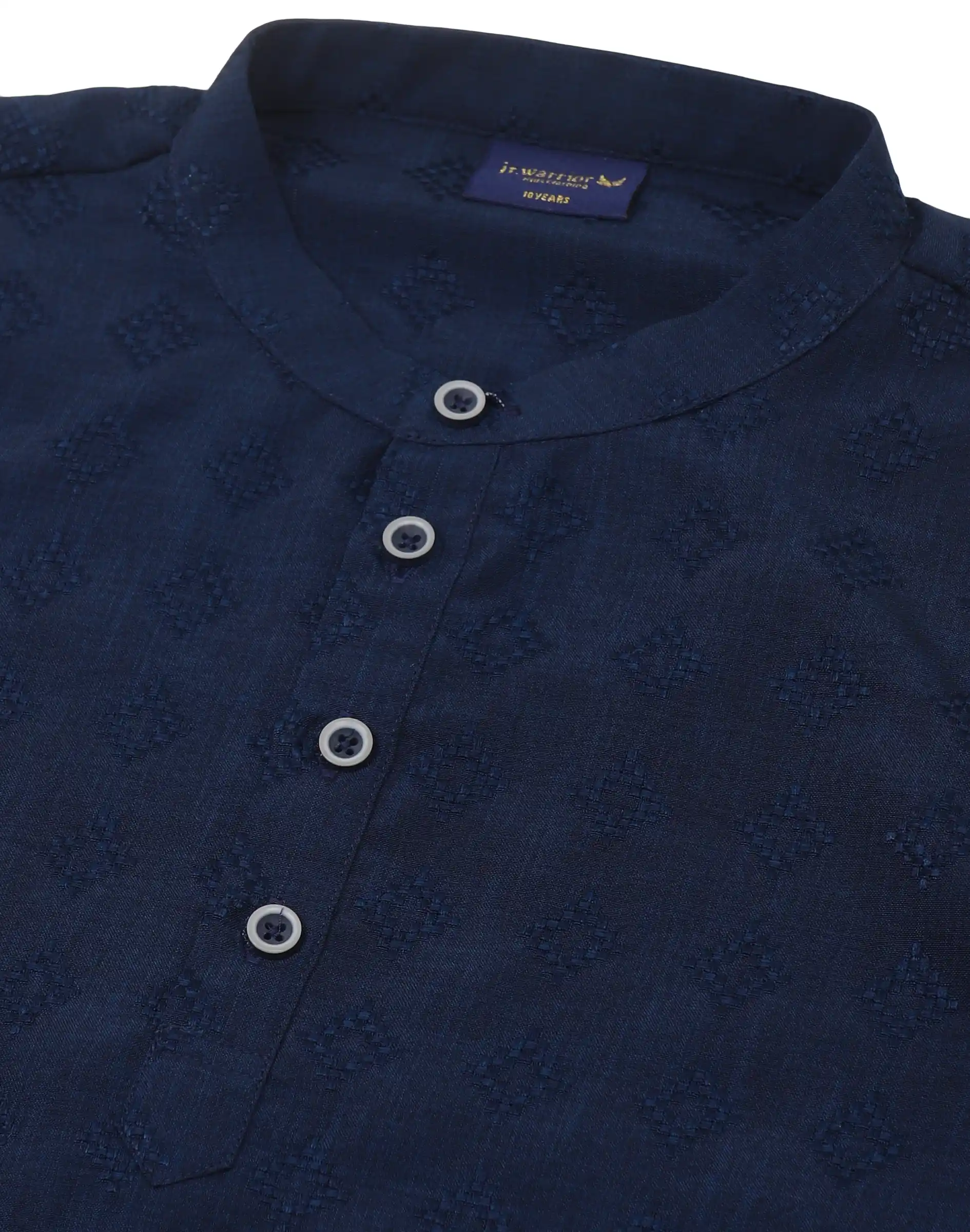 Warrior Kids Navy Blue Textured Festive Kurta (3)