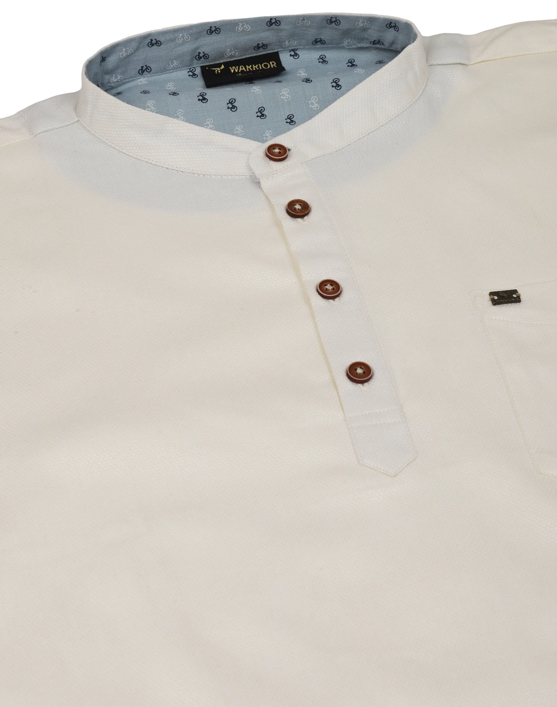 Warrior Kids Off-White Minimal Festive Cotton Kurta (2)