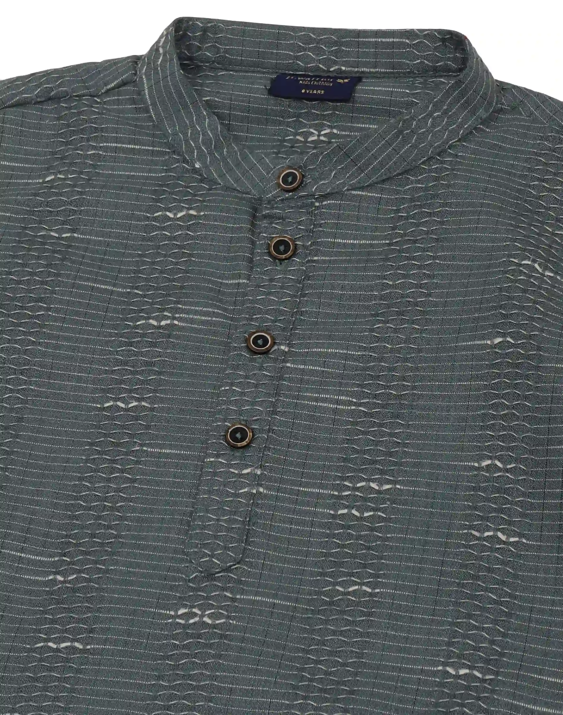 Warrior Kids Teal Green Textured Festive Kurta (3)