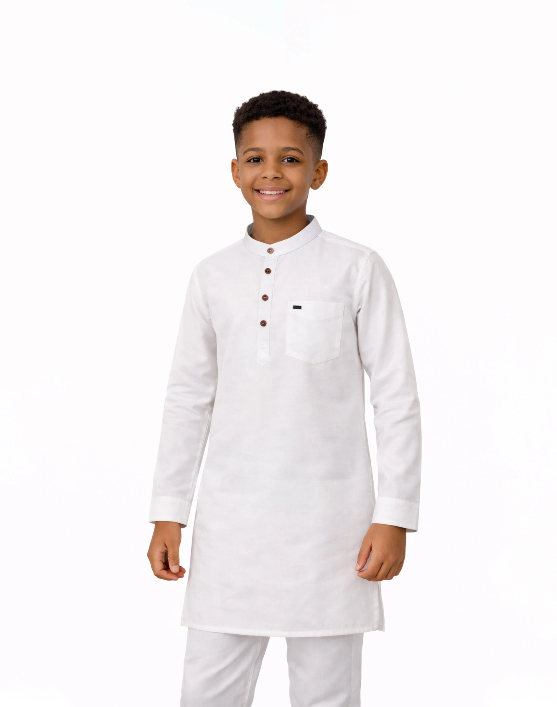 Warrior Kids White Minimal Festive Kurta (1)