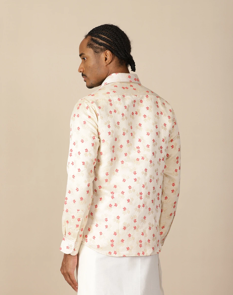 Maurya Vastra Coral Leaf Full Sleeve Shirt (2)