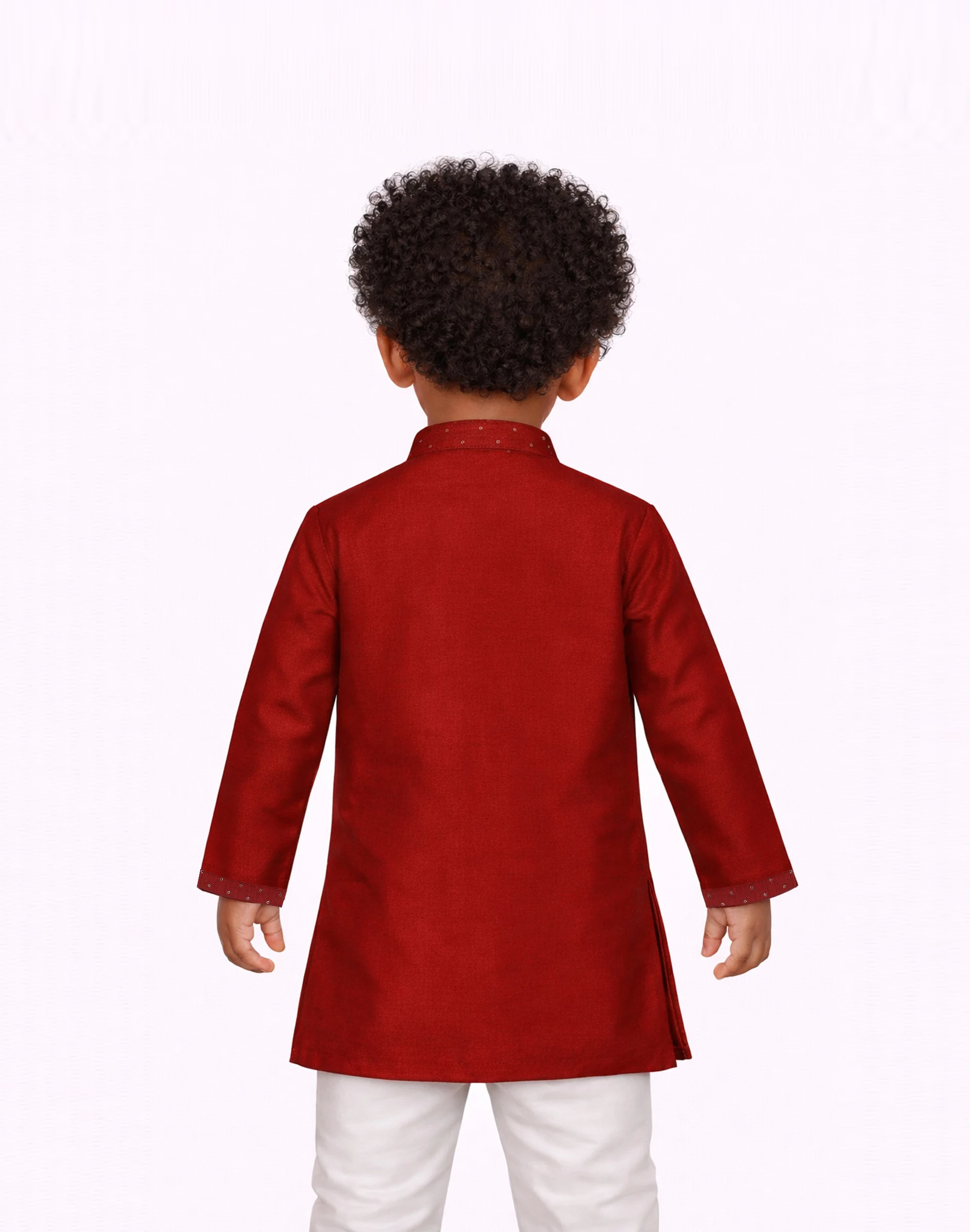Maurya Vastra Crimson Red Embellished Boys Kurta (2)
