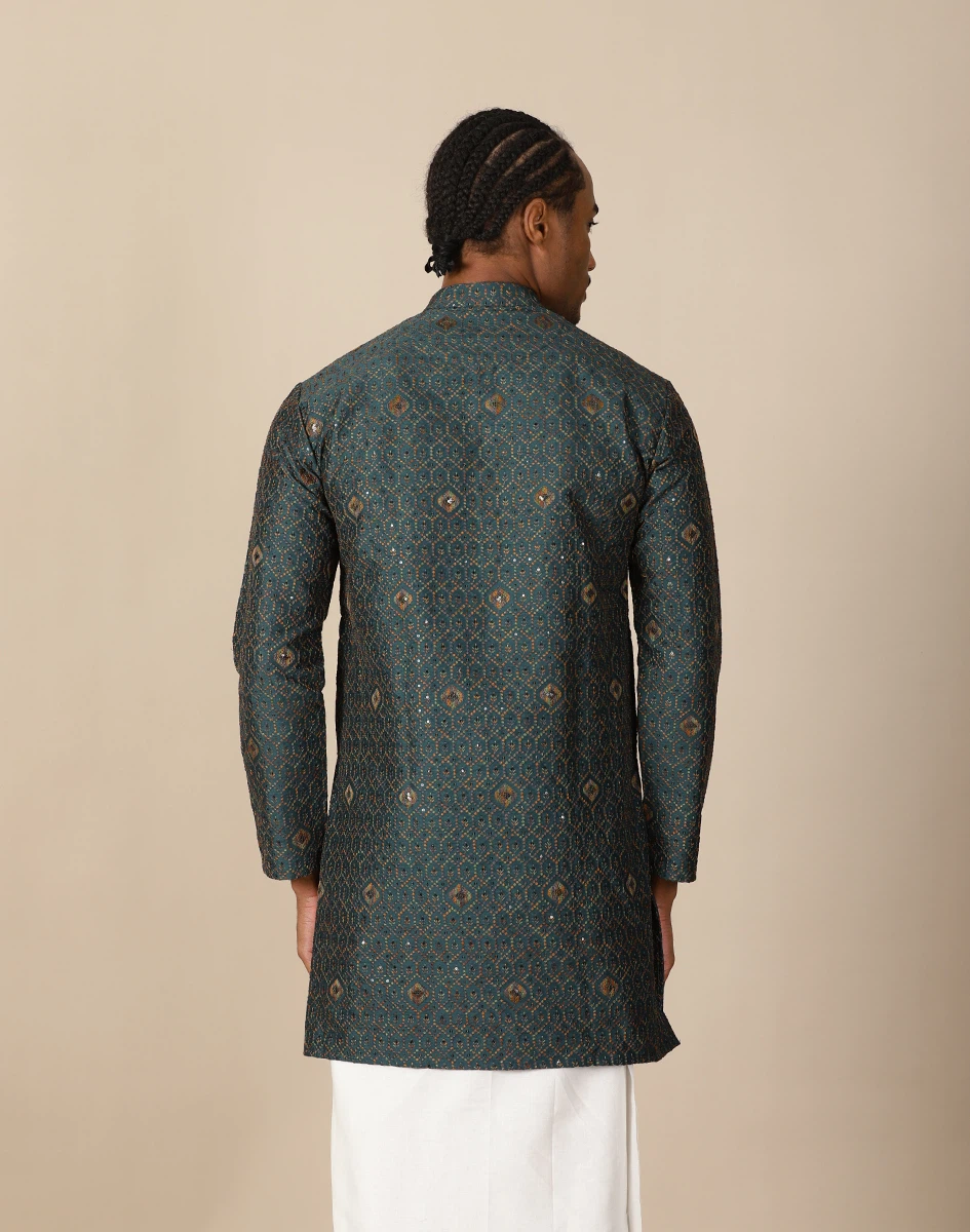 Maurya Vastra Imperial Teal Embroidered Short Kurta (2)