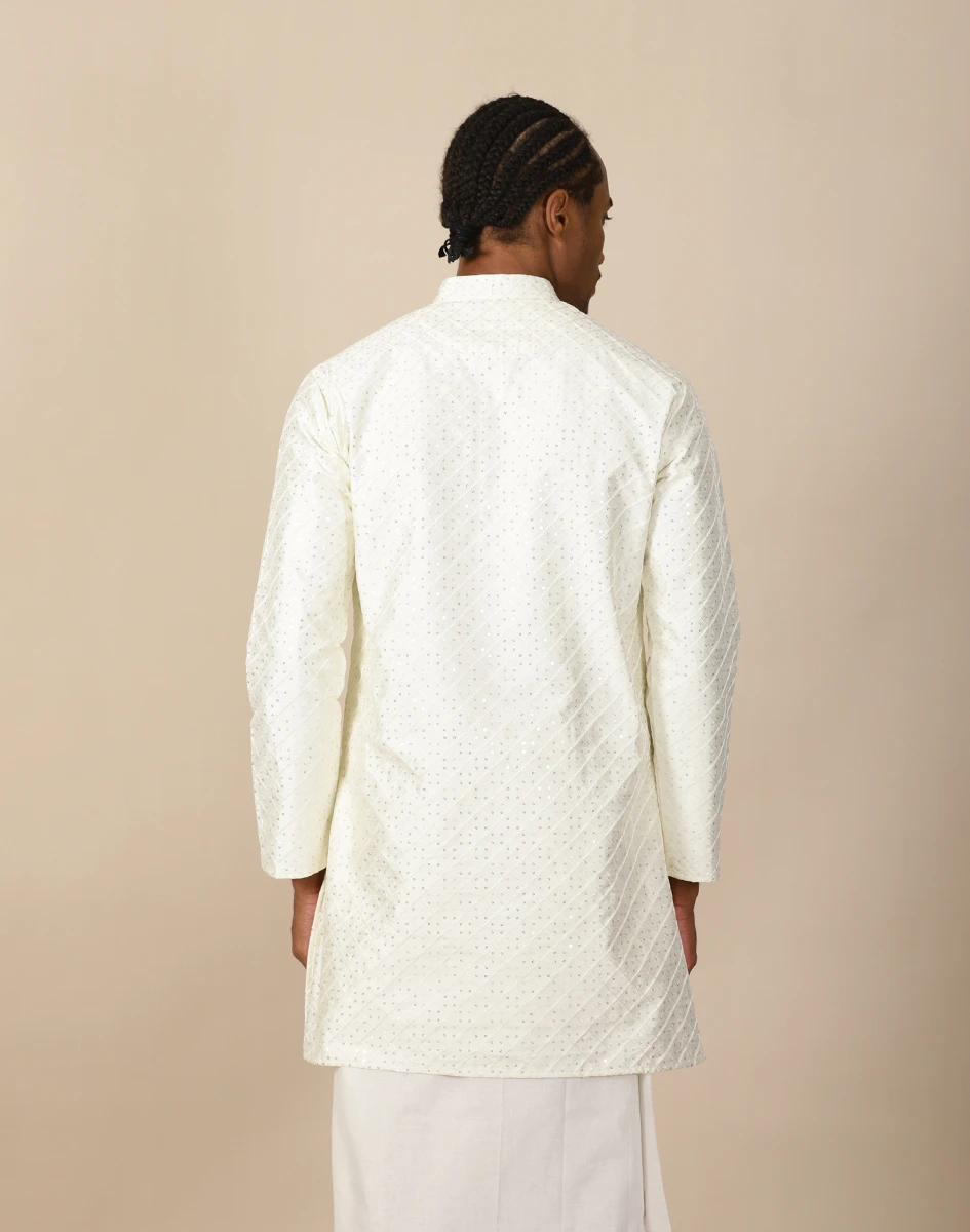 Maurya Vastra Ivory Sequin Embellished Short Kurta (3)