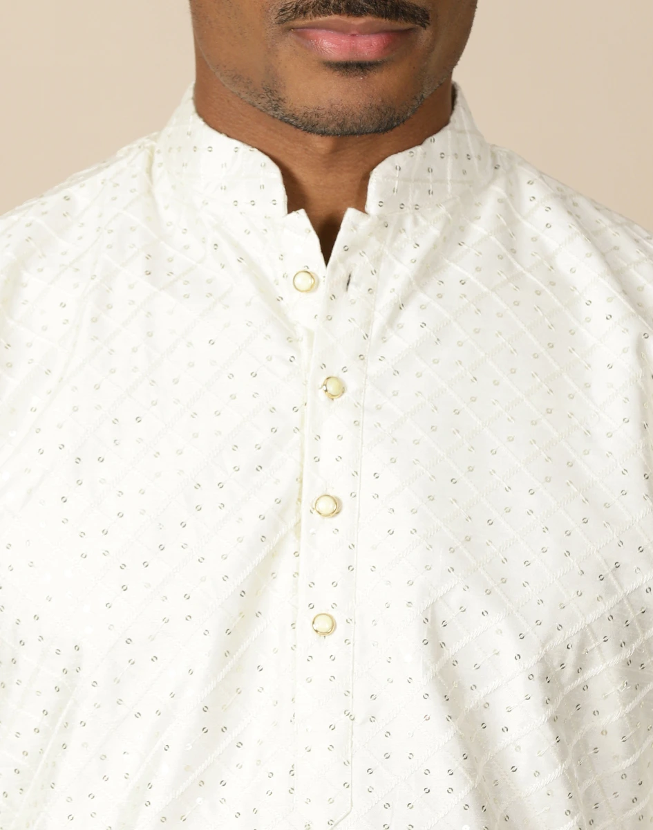 Maurya Vastra Ivory Sequin Embellished Short Kurta (5)