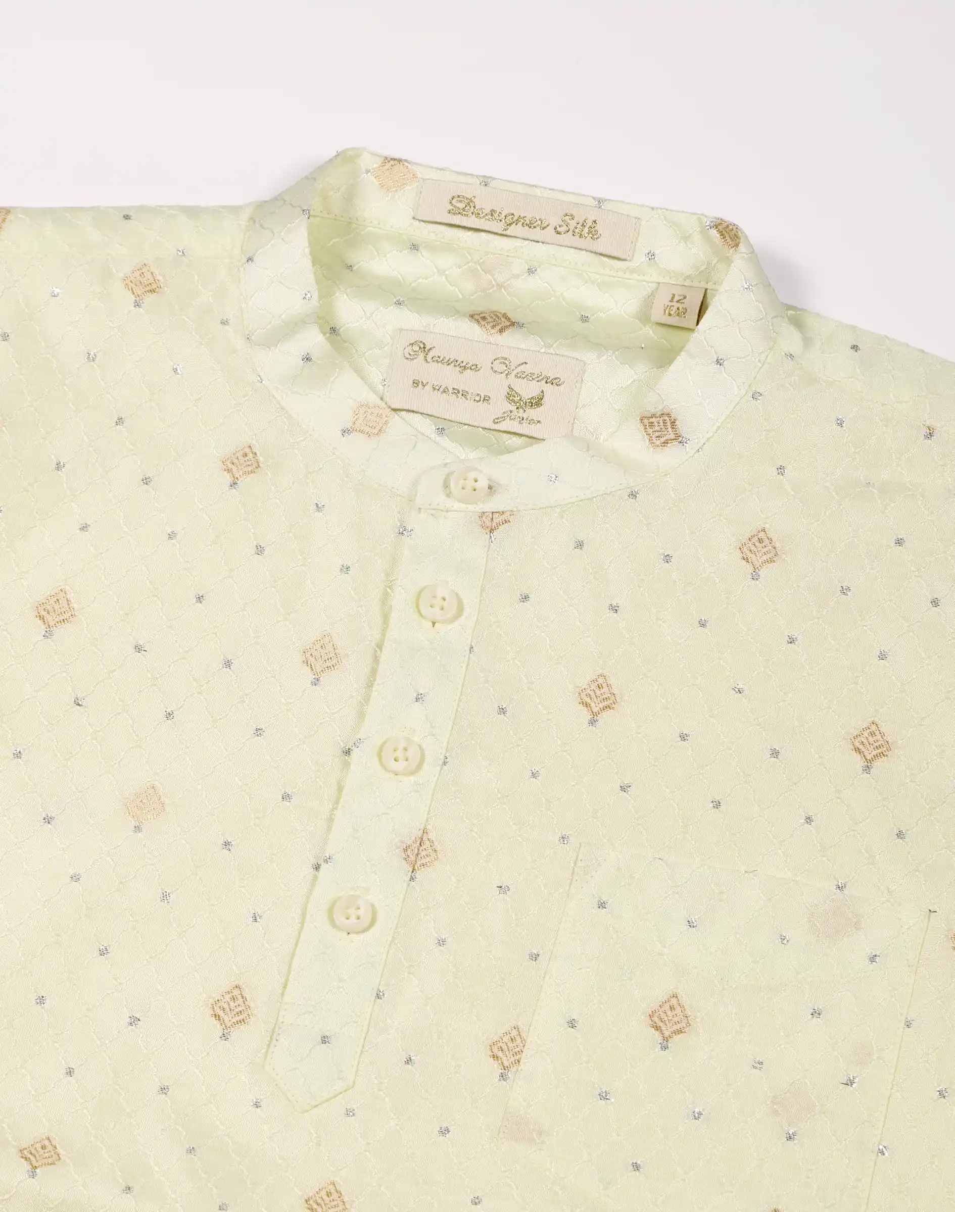 Maurya Vastra Pastel Yellow Designer Silk Casual Kurta (2)