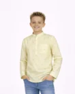 Maurya Vastra Pastel Yellow Brocade Kurta