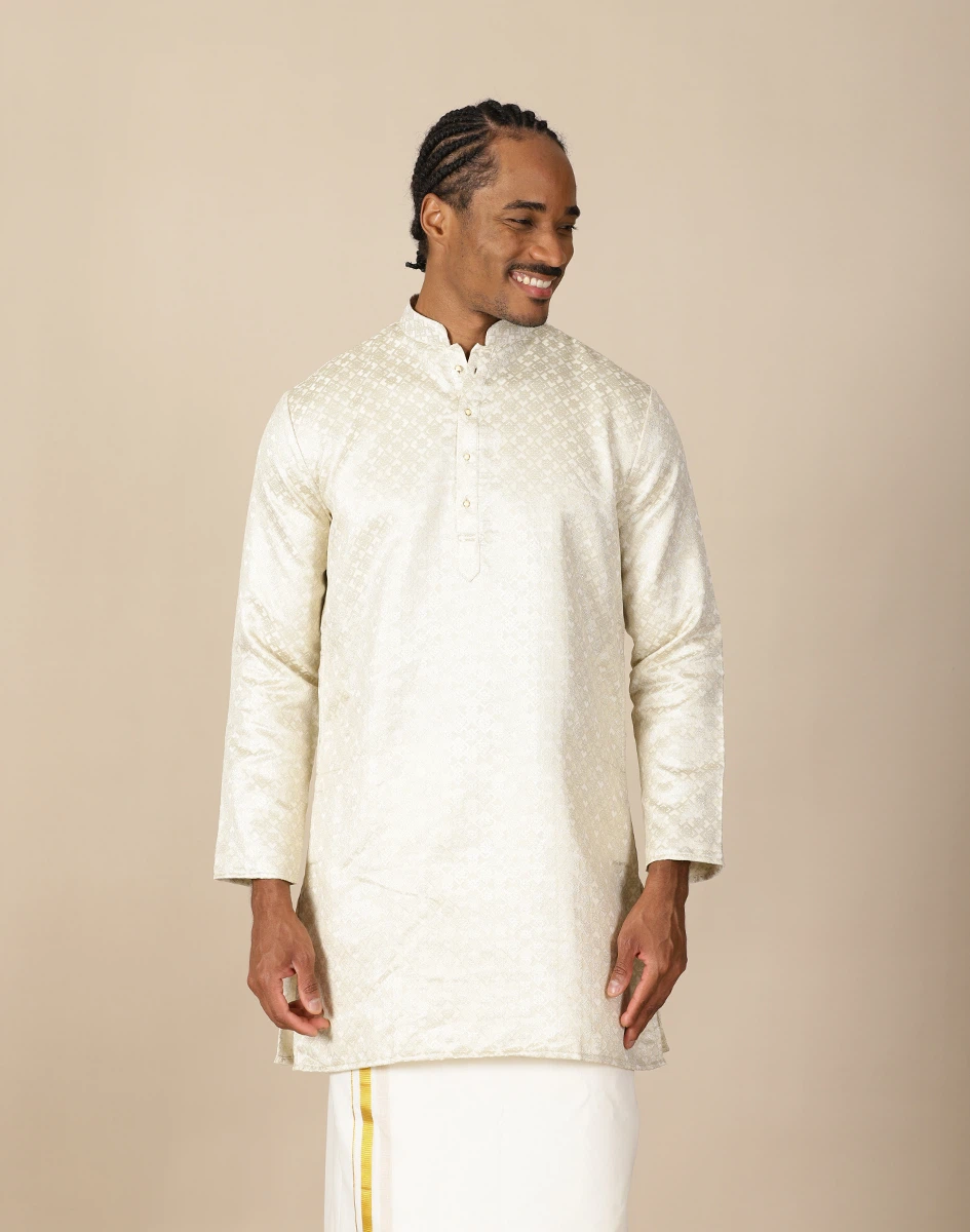 Maurya Vastra Regal Champagne Gold Brocade Kurta (2)