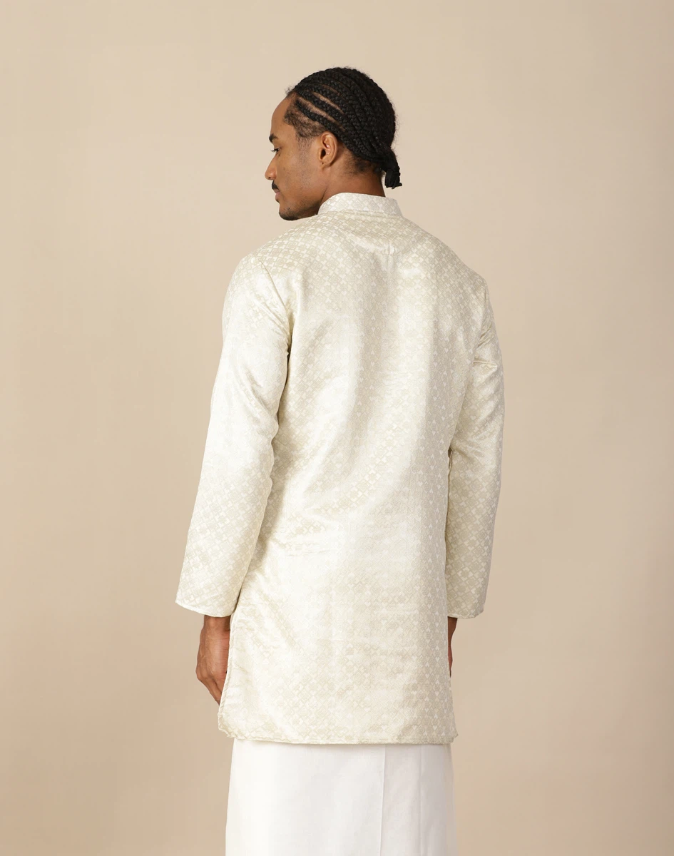 Maurya Vastra Regal Champagne Gold Brocade Kurta (3)
