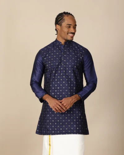 Maurya Vastra Royal Blue Brocade Kurta