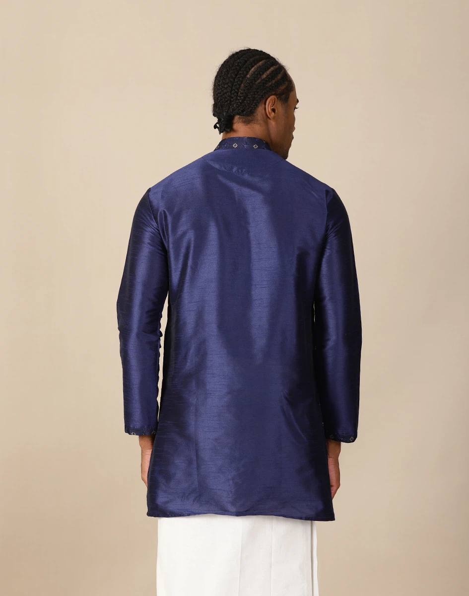 Maurya Vastra Royal Blue Brocade Kurta (2)