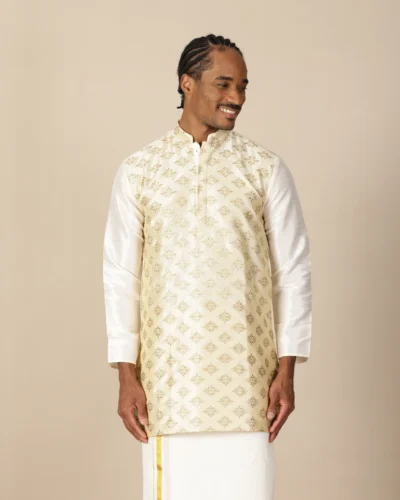 Maurya Vastra Royal Ivory Embroidered Kurta