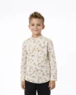 Warrior Boys  Ivory Leaf Print Kurta