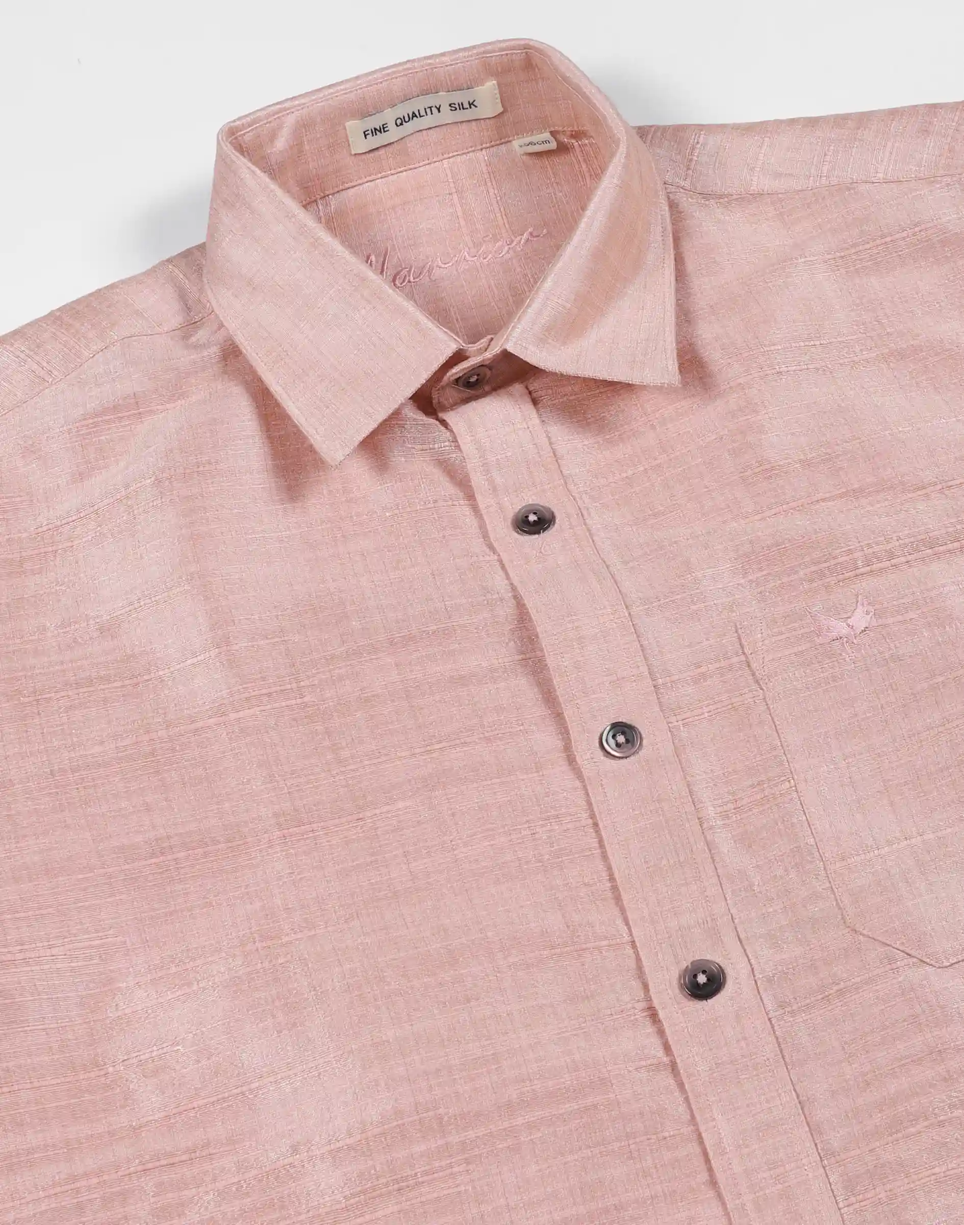 Warrior Classic Peach Textured Silk Half Sleeve Shirt (3)
