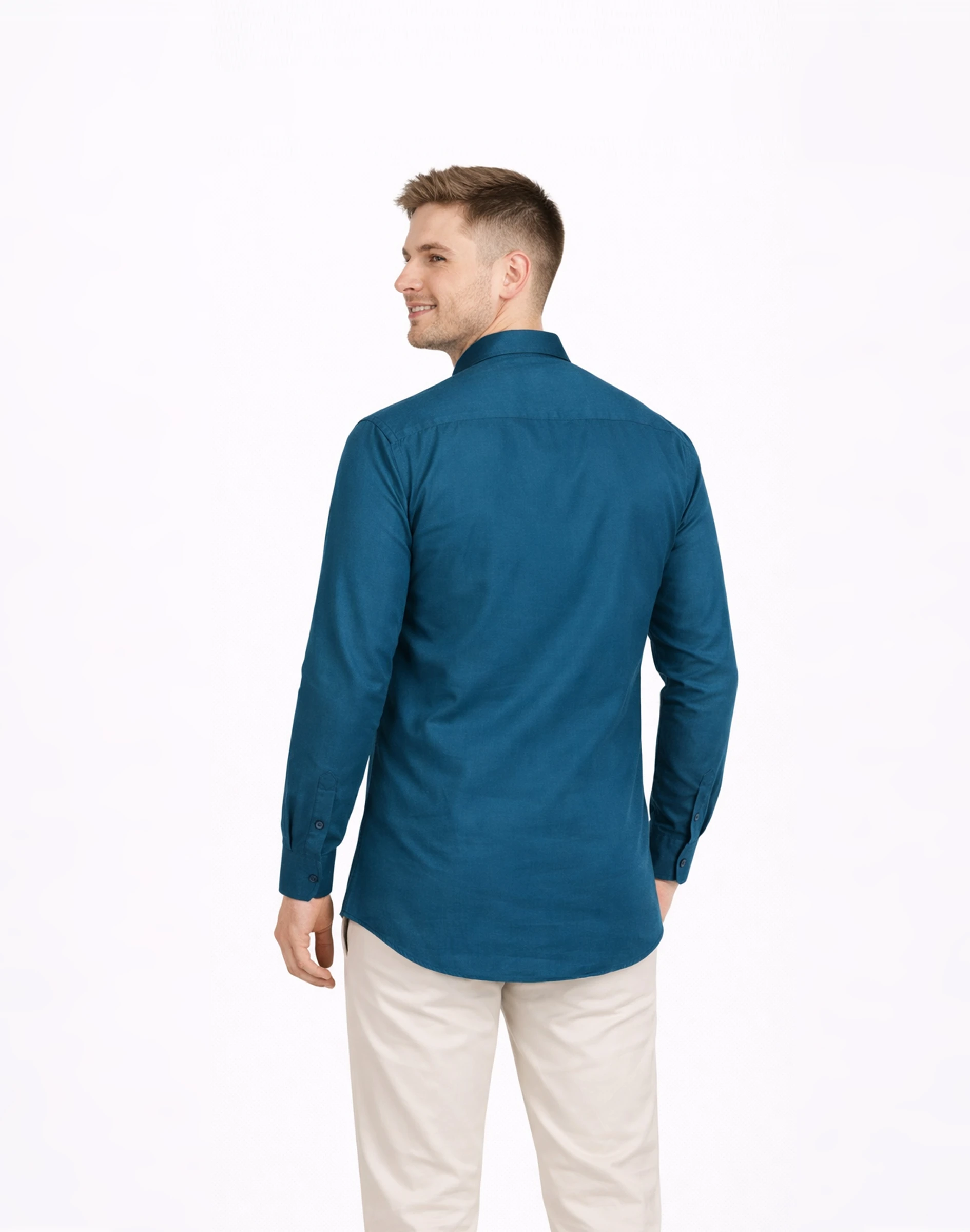 Warrior Classic Teal Blue Kathakali Print Silk Shirt (2)