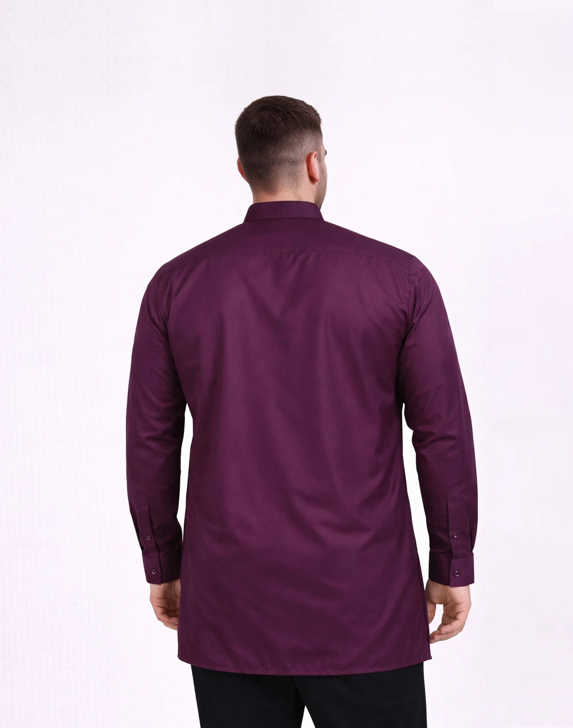 Warrior Deep Wine Embroidered Silk Kurta (2)