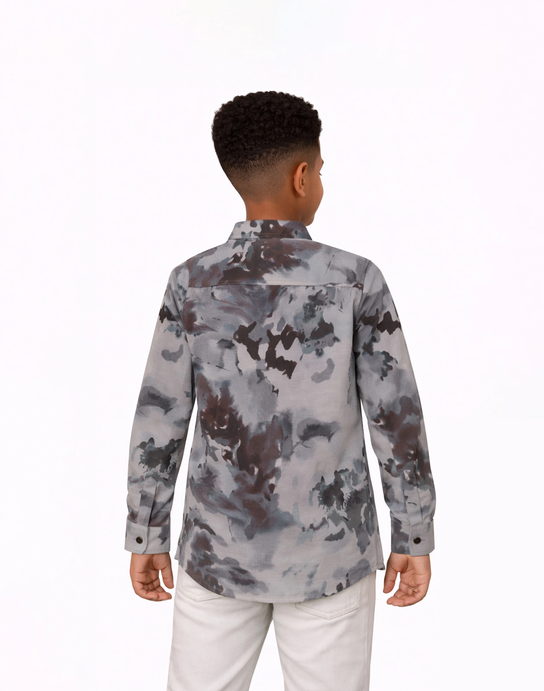Warrior Kids Grey Abstract Printed Casual Kurta (2)