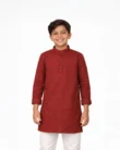 Warrior Kids Maroon Minimal Festive Kurta