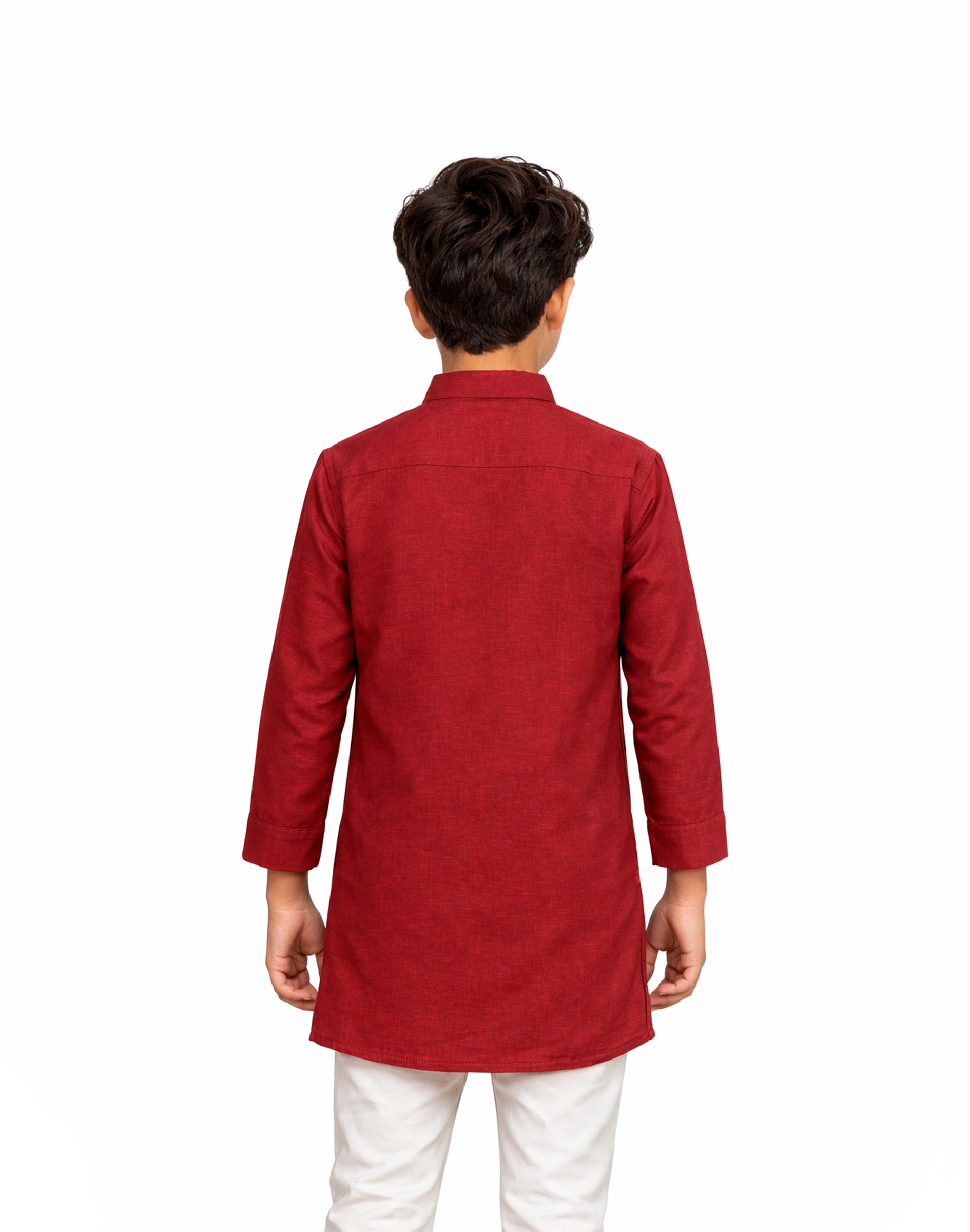 Warrior Kids Maroon Minimal Festive Kurta (3)