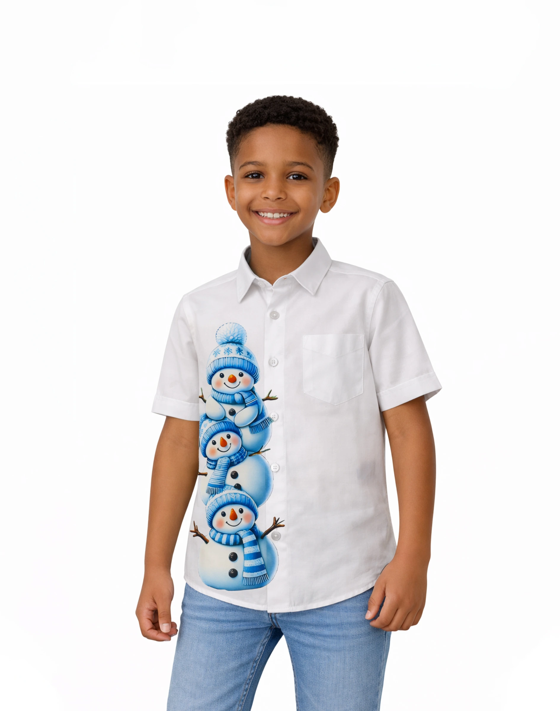 Warrior Kids Snowman Printed Casual Shirt (1)