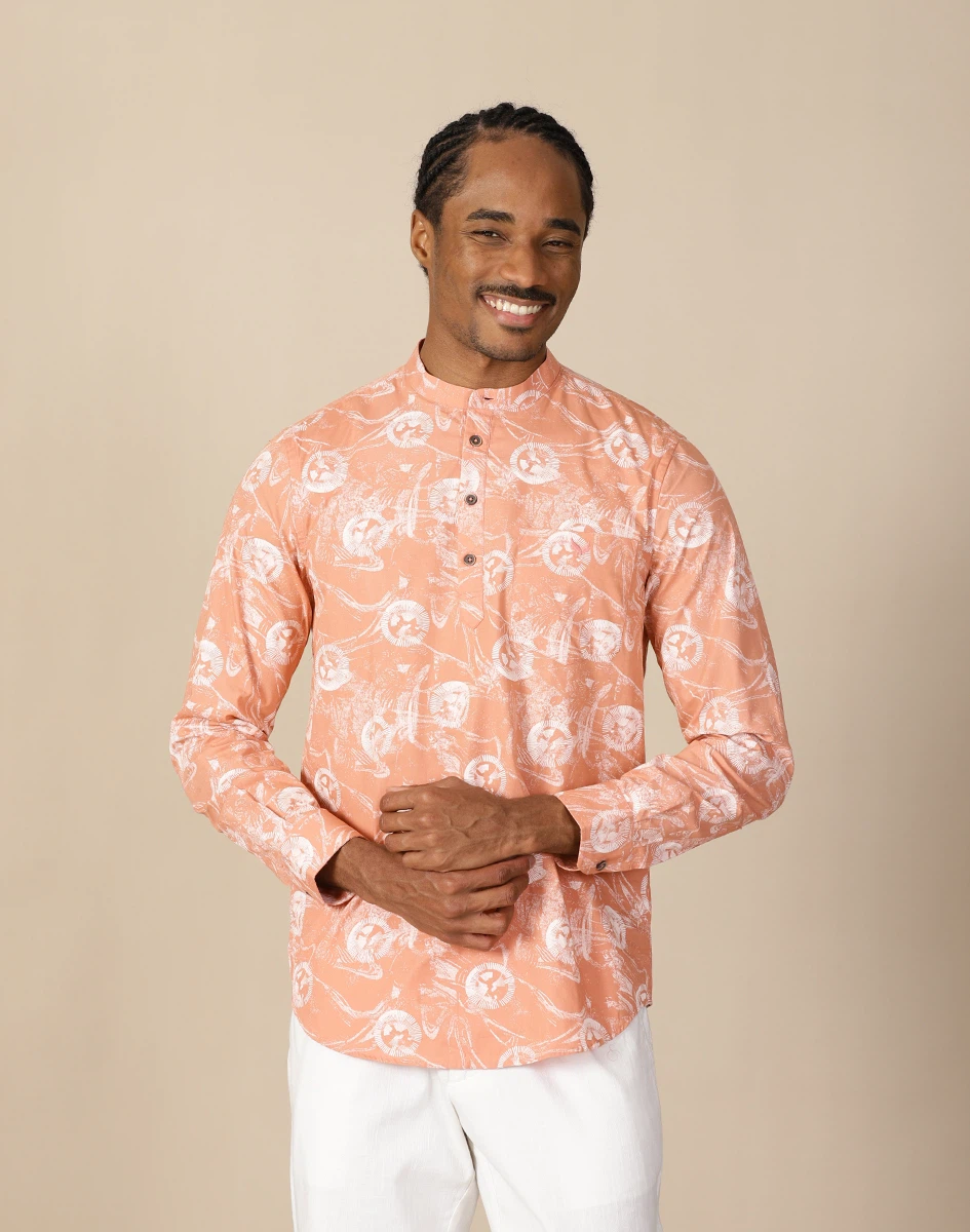 Warrior Peach Bloom Urban Kurta (1)