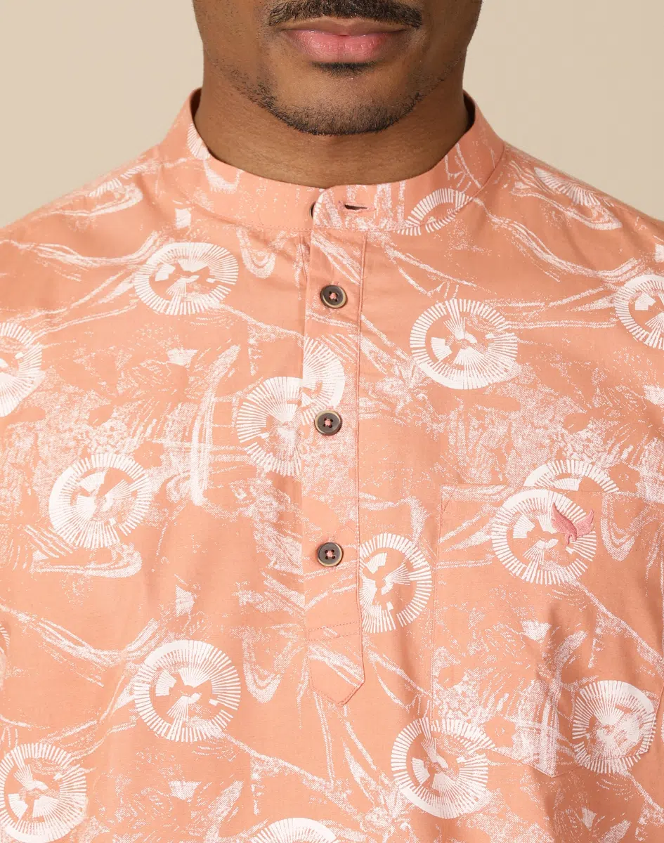 Warrior Peach Bloom Urban Kurta (3)