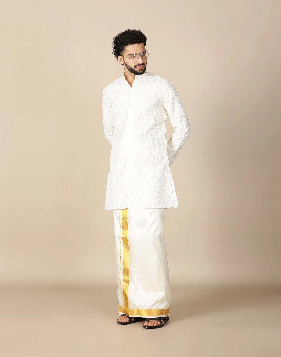 Maurya Vastra White Premium Kurta (4)