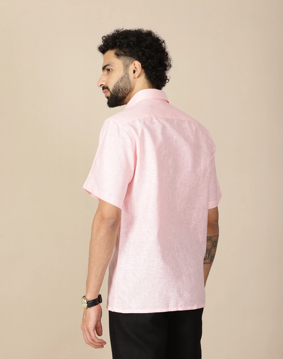 Warrior Blush Pink Cotton Half Sleeve Shirt (3)