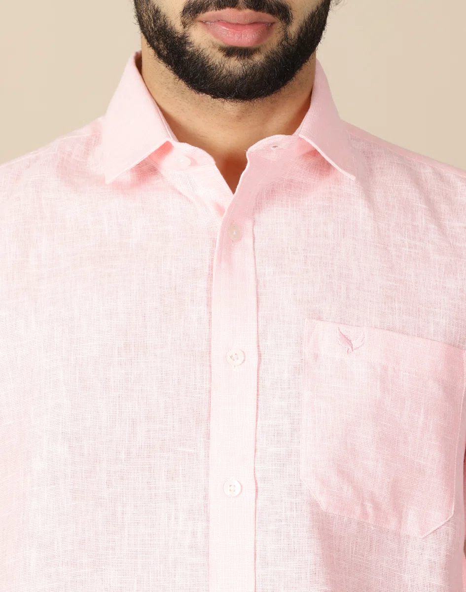 Warrior Blush Pink Cotton Half Sleeve Shirt (5)