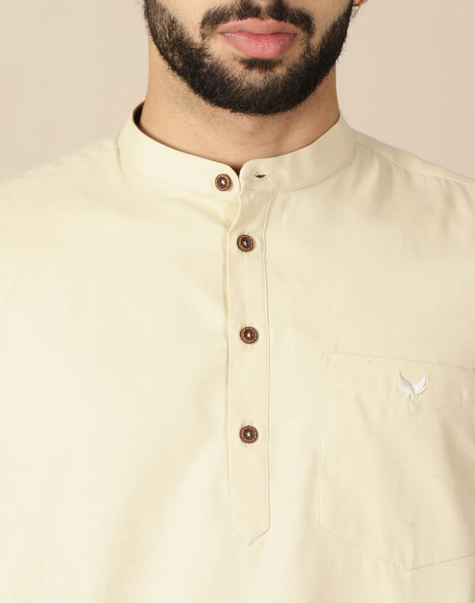 Warrior Classic Cream Cotton Urban Kurta (1)