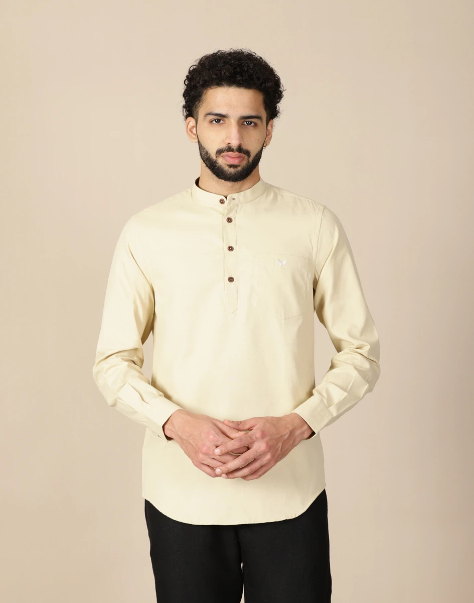 Warrior Classic Cream Cotton Urban Kurta (2)