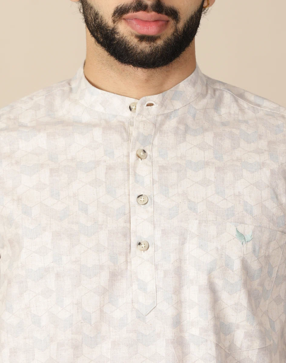 Warrior Ivory Casual Cotton Kurta (2)
